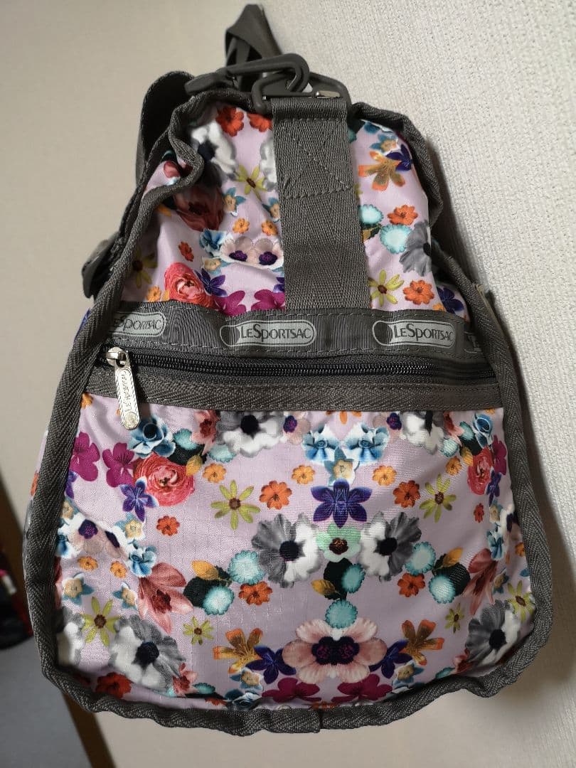 【新品未使用】レスポートサック　ボストンバッグ　お花柄　大容量　ショルダー紐付き