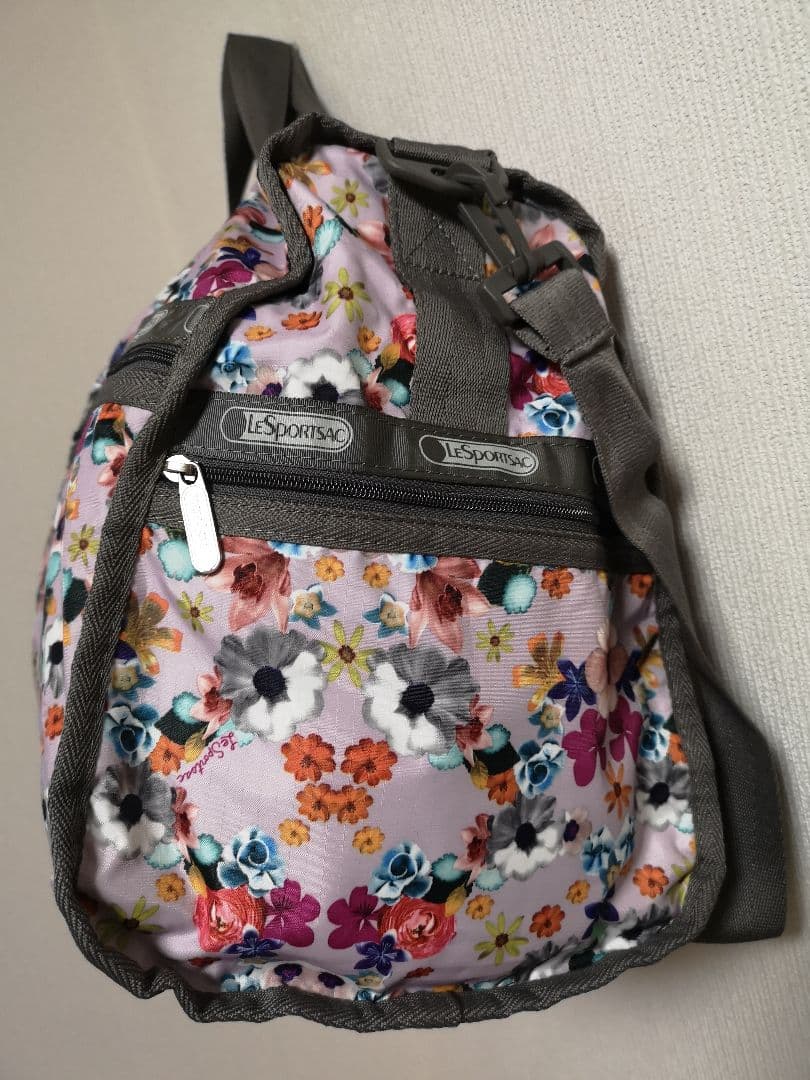【新品未使用】レスポートサック　ボストンバッグ　お花柄　大容量　ショルダー紐付き