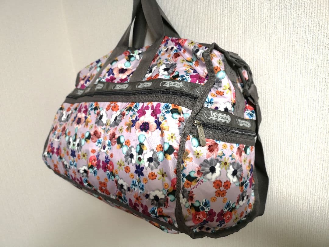【新品未使用】レスポートサック　ボストンバッグ　お花柄　大容量　ショルダー紐付き