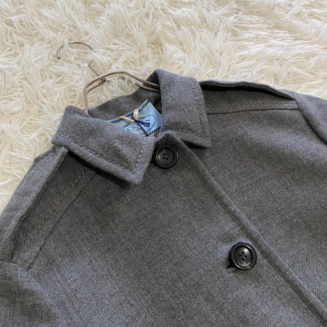 新品◆イタリア製✨PRADA プラダ【L】ウール ロングコート/タッセル付