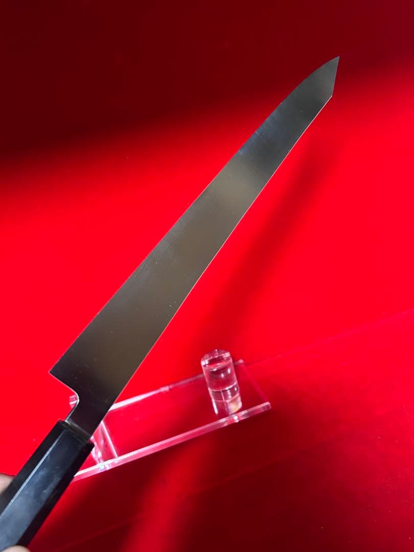 包丁　剣型切付　尺　鬼反り　本職用　鏡面仕上げ　切味抜群　箱付　未使用品