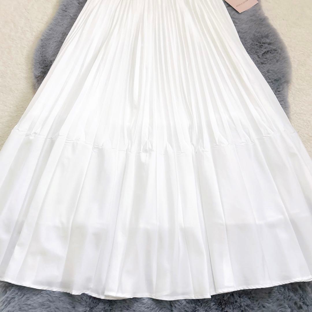 《新品》EPOCA STORIA ライトタフタ プリーツスカート フレア 白 M