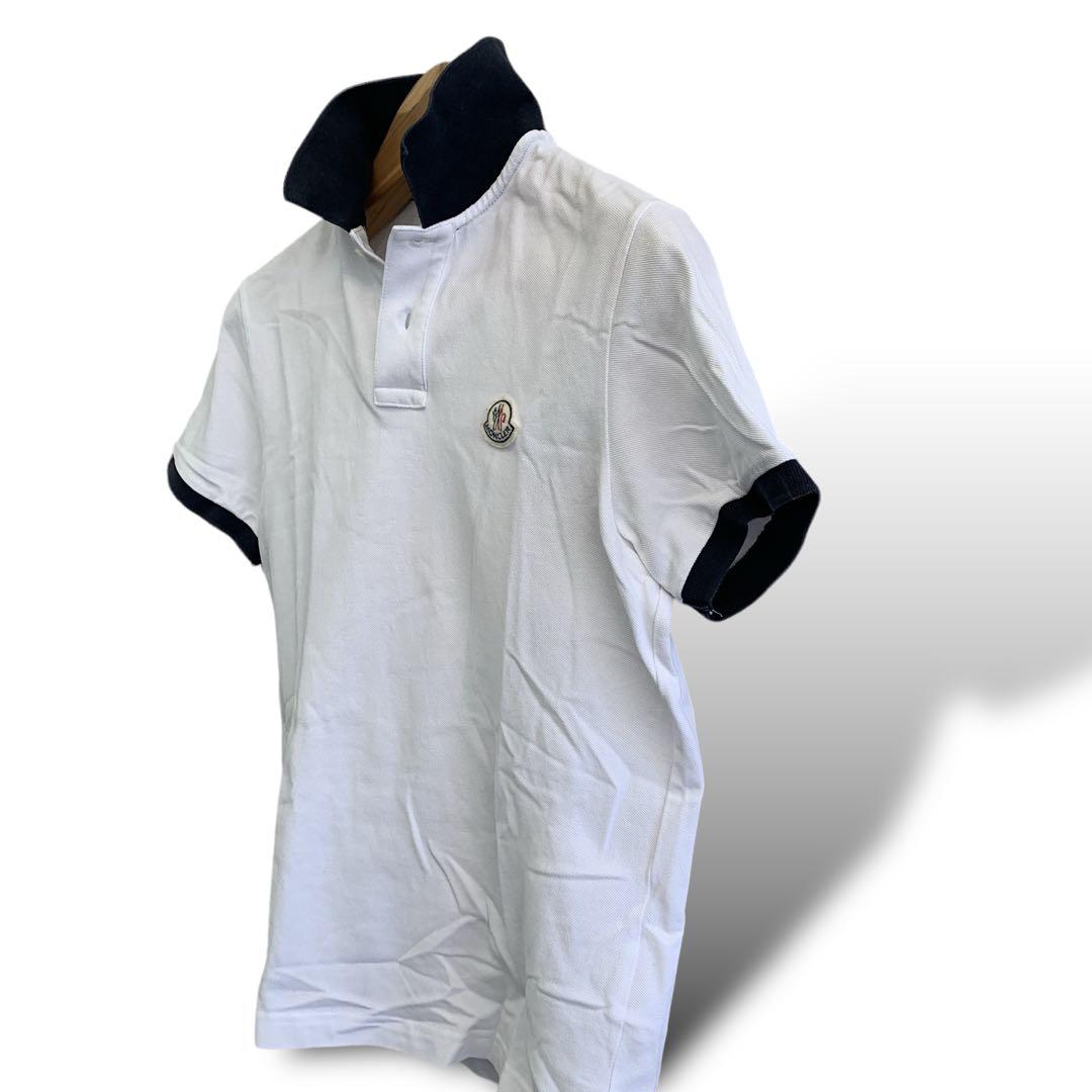 【美品】 モンクレール MONCLER トップス S ポロシャツ 半袖 ホワイト