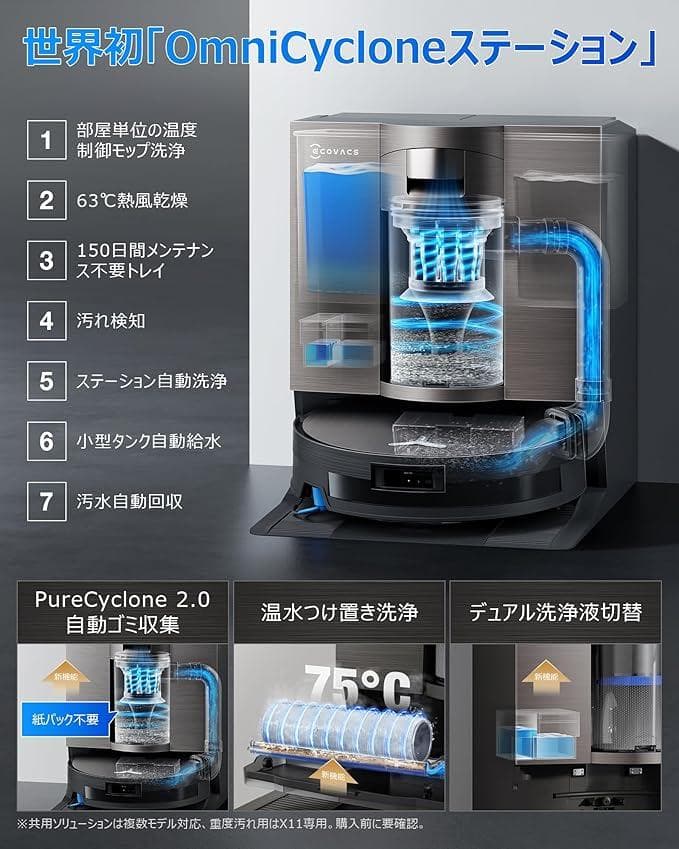 ECOVACS(エコバックス)DEEBOT X11 OmniCyclone