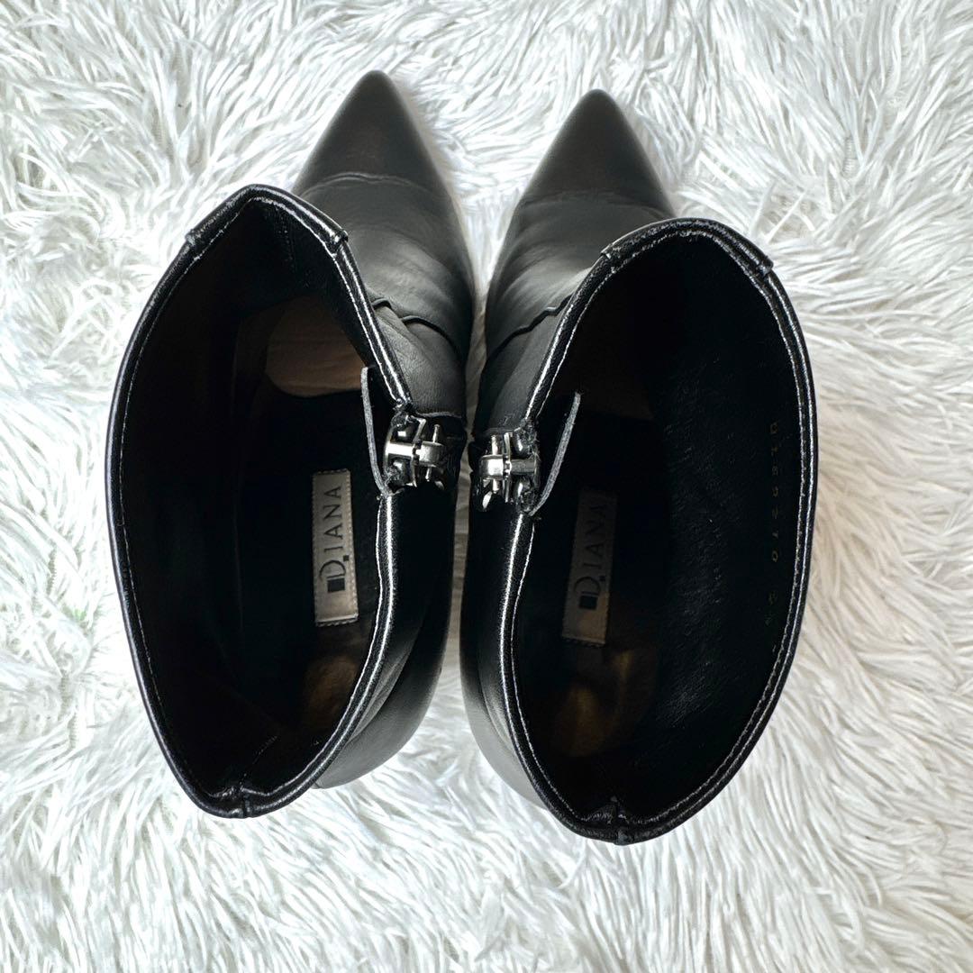 美品✨DIANA Domani タイアップ ショートブーツ レザー 黒 23cm