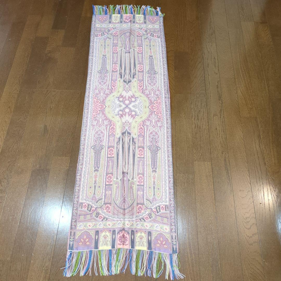 エトロ ETRO エレガントな花柄 ペイズリー柄 ビーズフリンジ ストール
