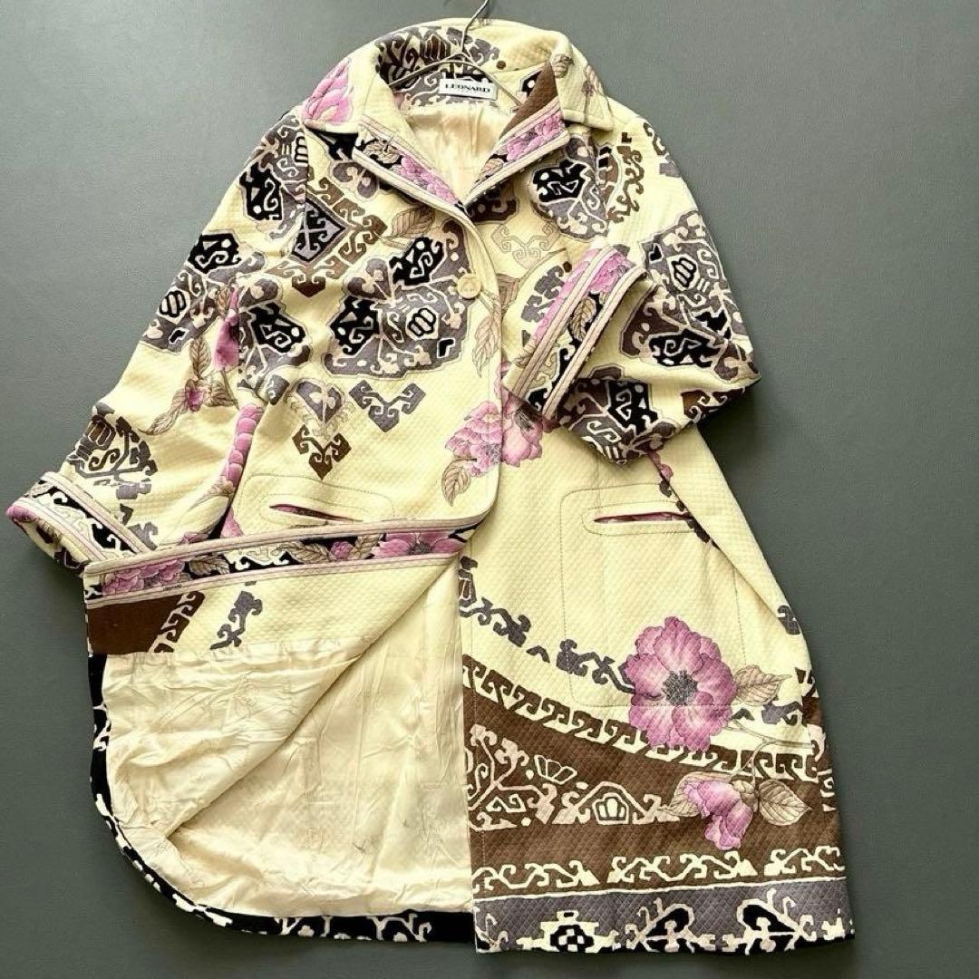 よ*ン様 【大きいサイズ】LEONARD PARIS　キルティング コート 花柄