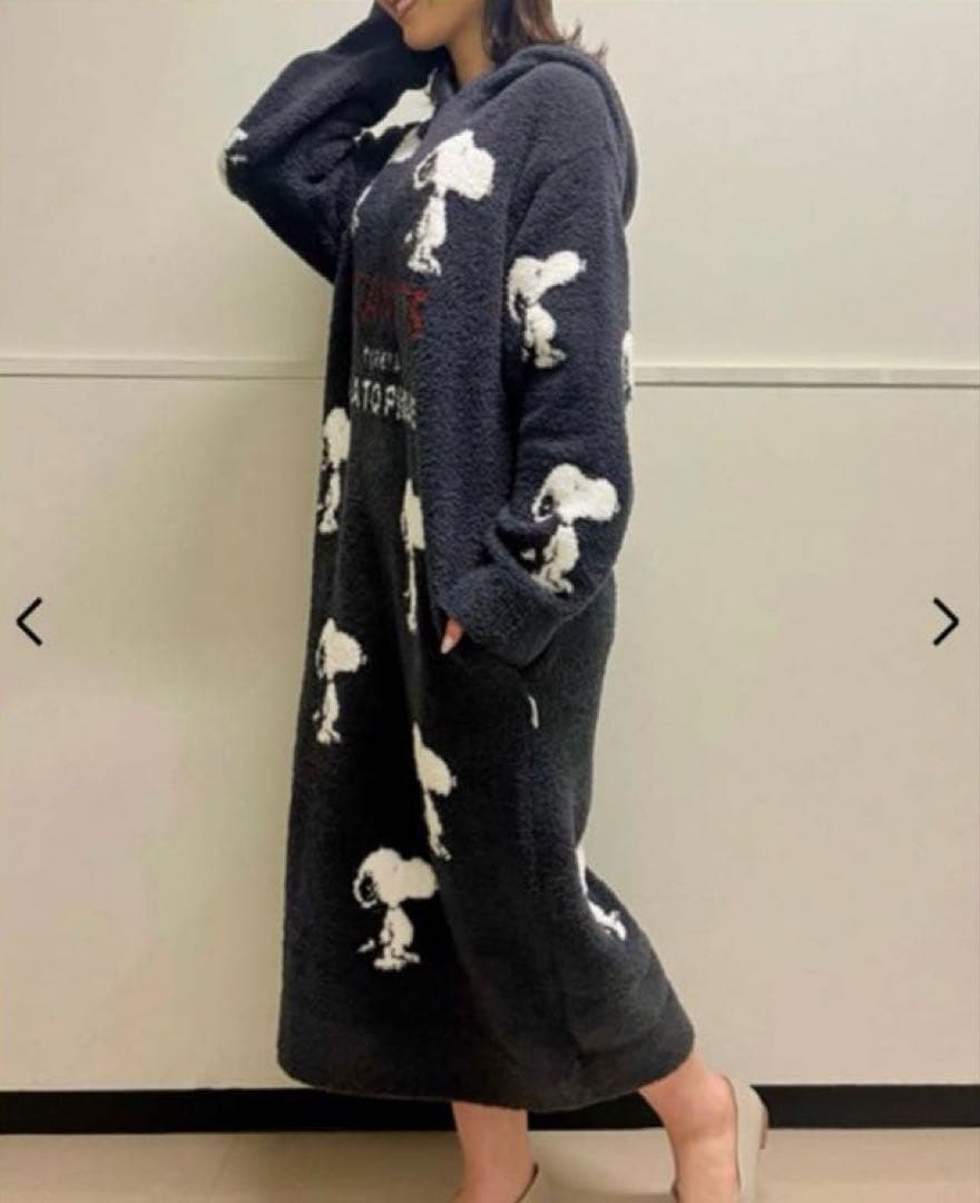 ジェラートピケ　PEANUTS 総柄ジャガードワンピース　スヌーピー　ドレス