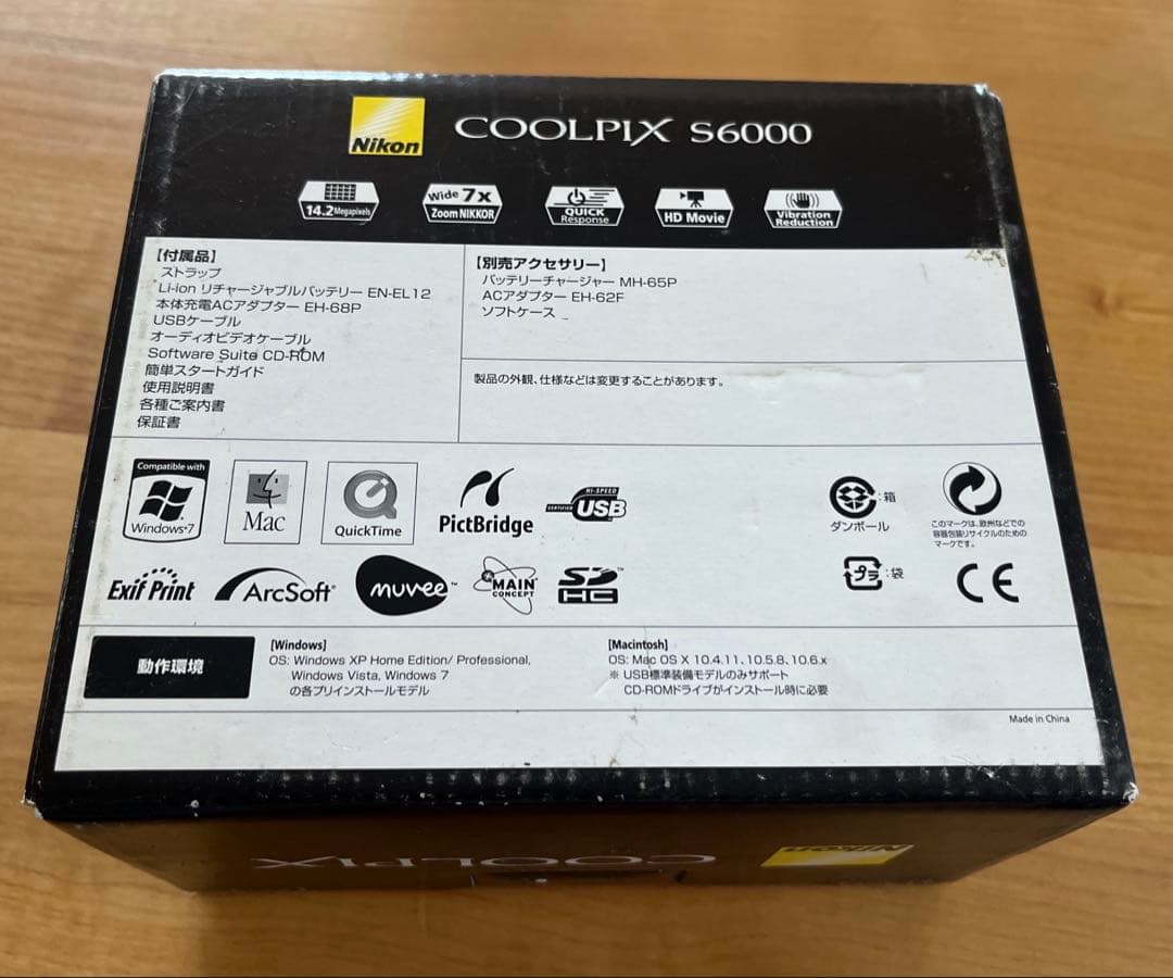 ニコン Nikon COOLPIX S6000 レッド　箱付き