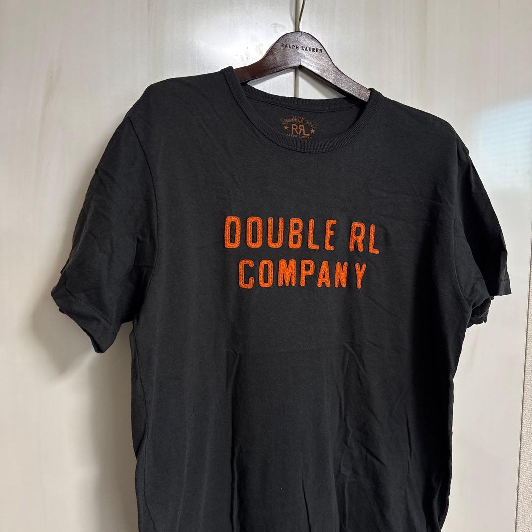 ダブルアールエル　RRL ロゴアップリケTシャツ　黒　L