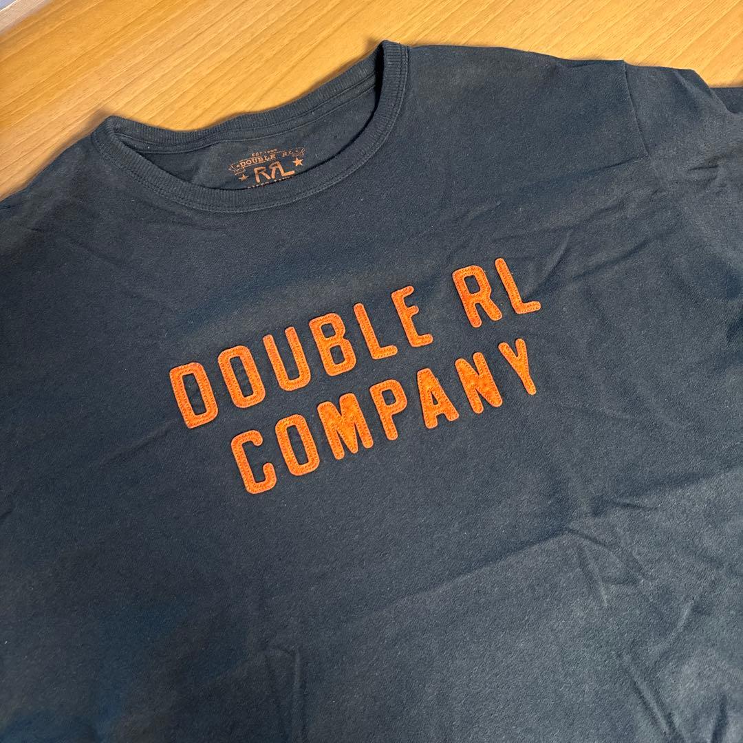 ダブルアールエル　RRL ロゴアップリケTシャツ　黒　L