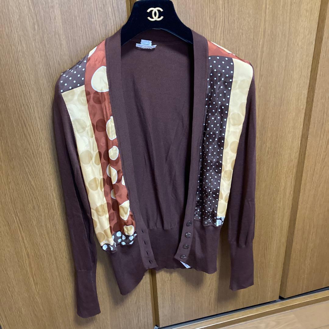 エルメス　シルク　ニット　カーディガン