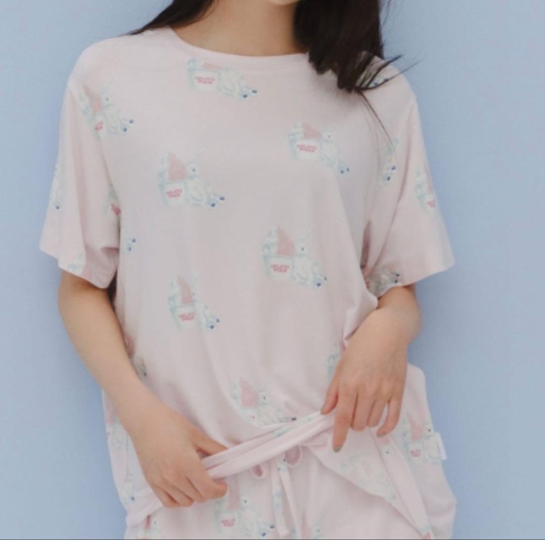 ひんやりルームウェア　ジェラートとシロクマ　ピンク　新品