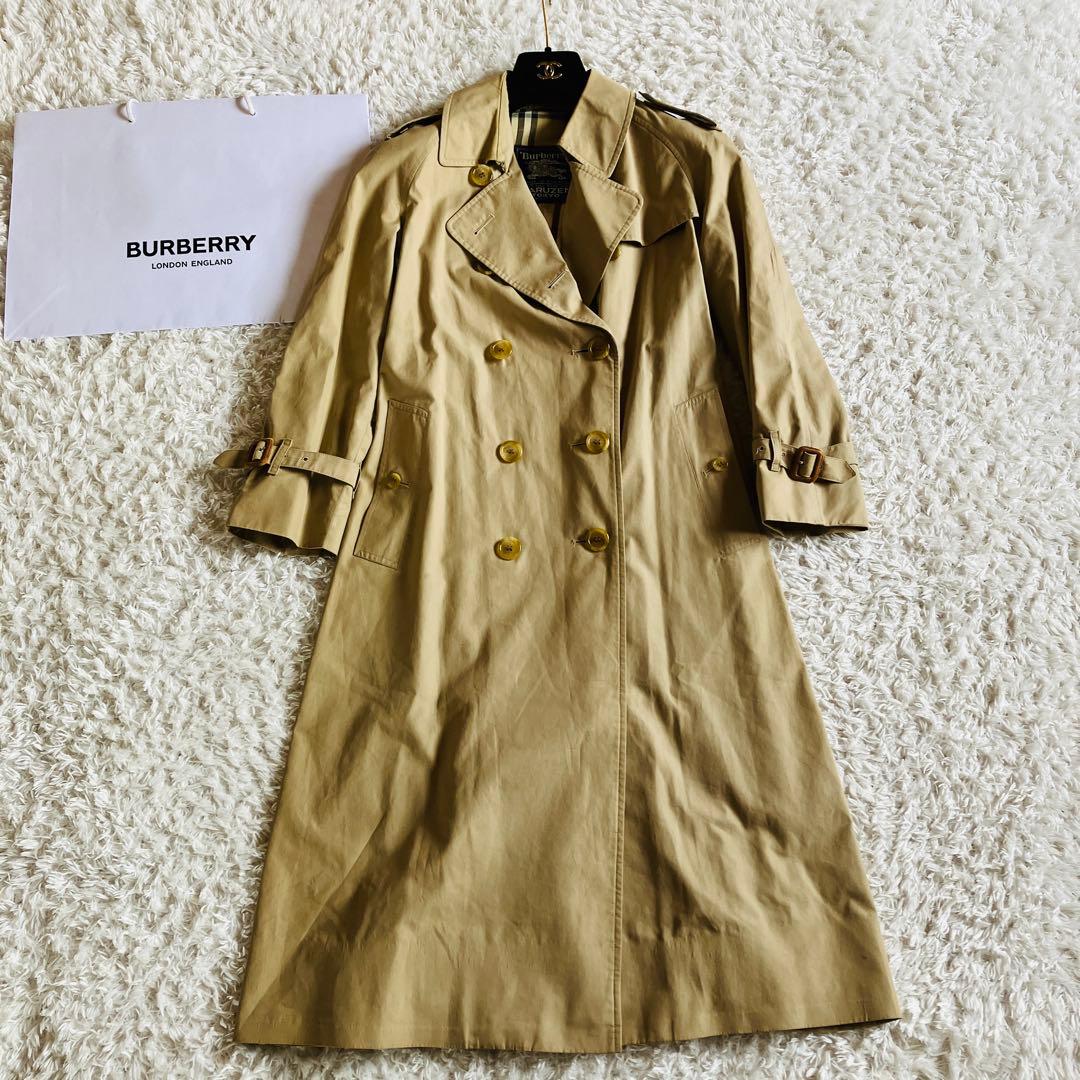 1482 Burberry　トレンチコート　ノバチェック　ロング丈　マルゼン別注