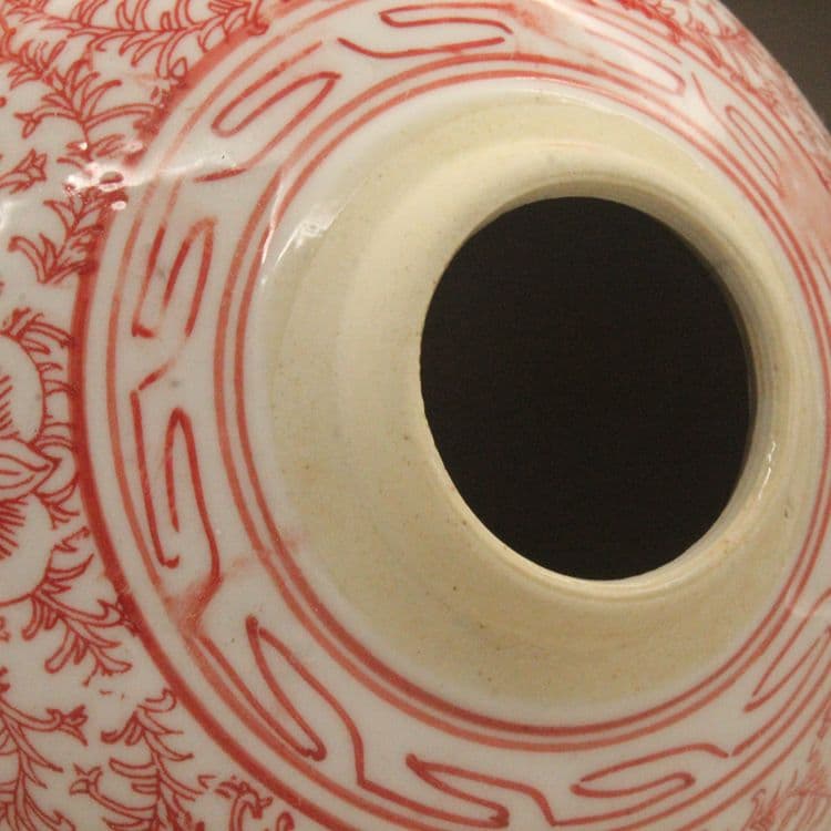清光緒釉里紅双喜茶壺 景徳鎮 陶磁器 装飾品 現代工芸品美術品 置物
