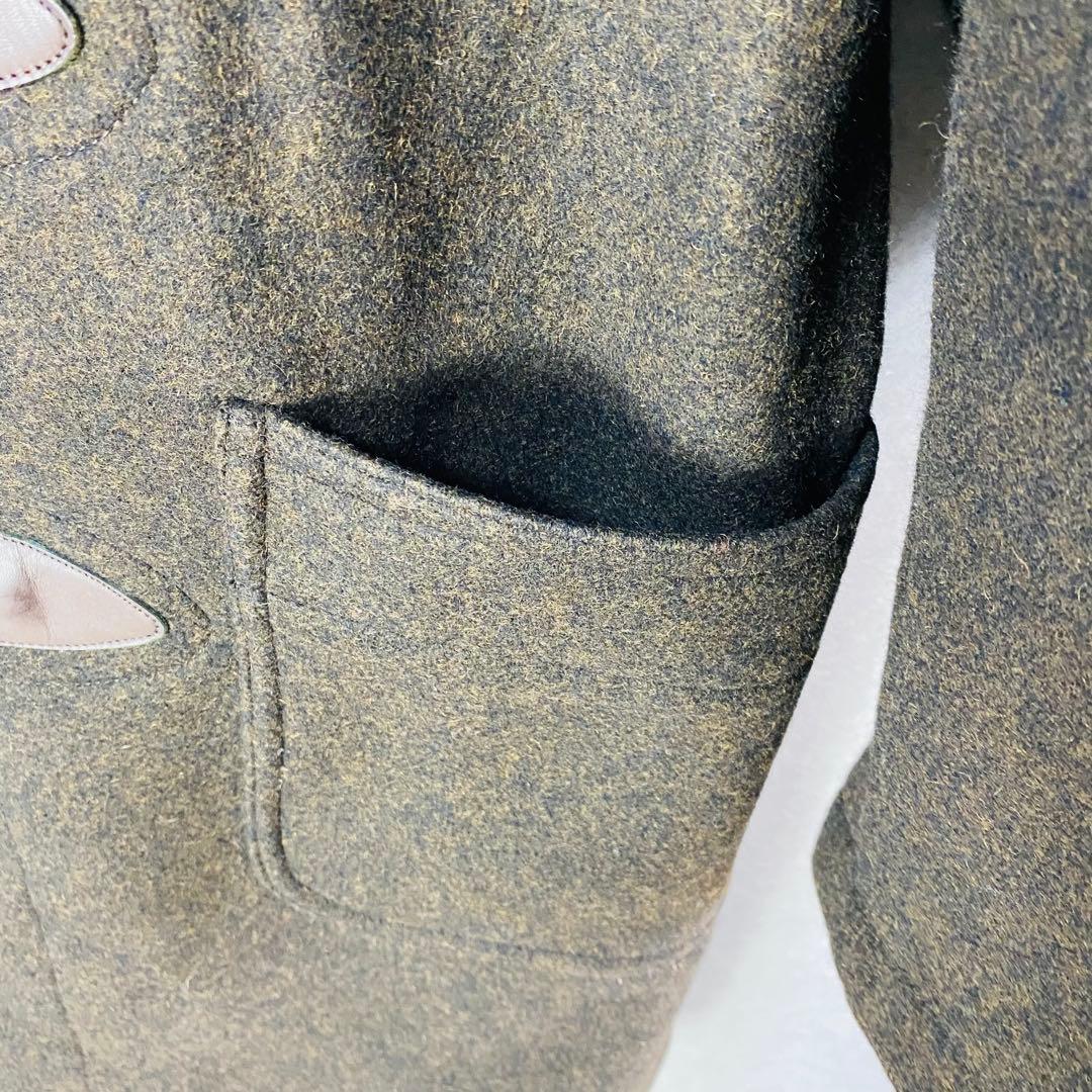 VAN JACKET ウールダッフルコート ブラウン フード付きL