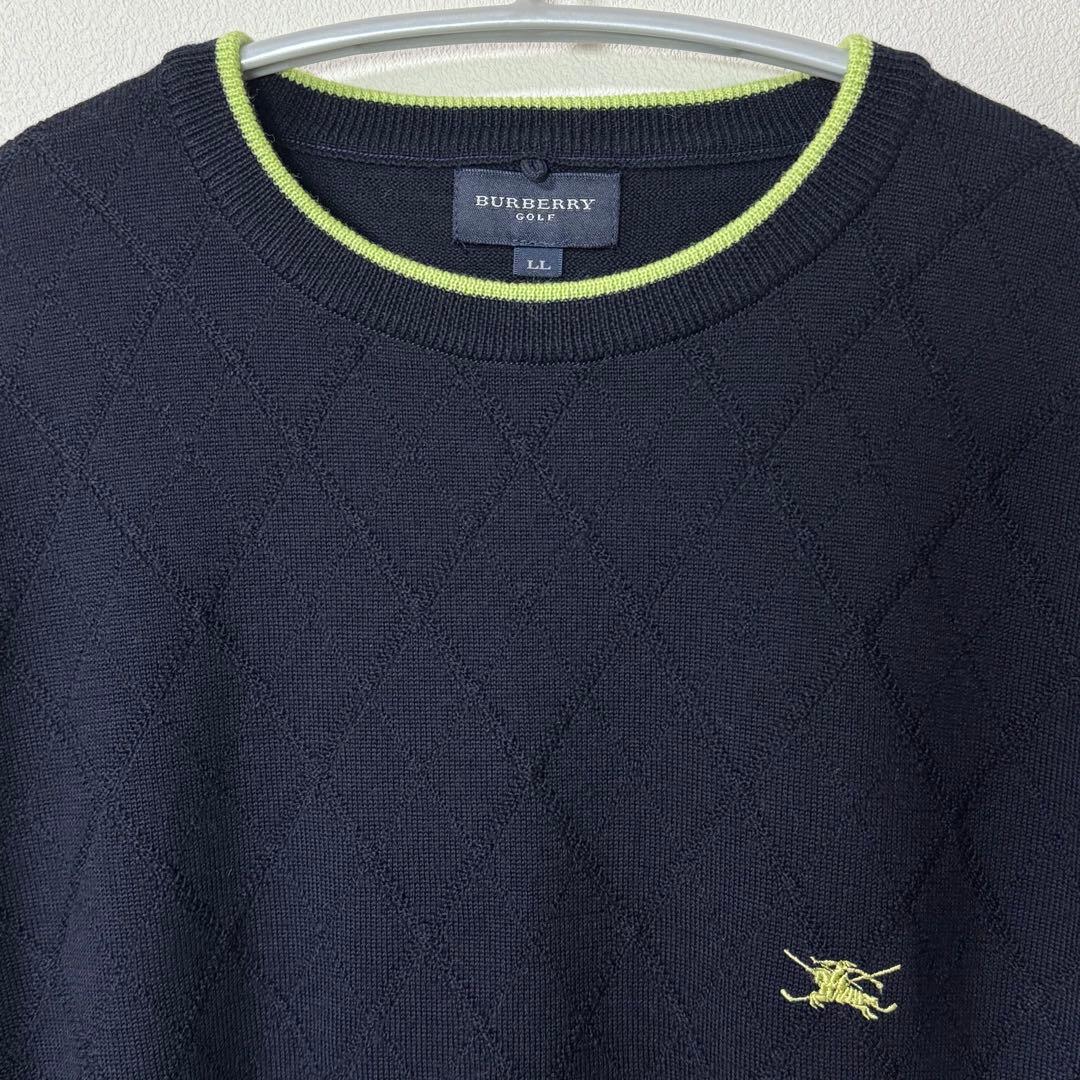 美品 BURBERRY GOLF バーバリーゴルフ セーター ハイネック 裏地