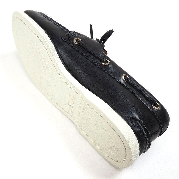 新品 スペリー トップサイダー レザー デッキシューズ ブラック 25.0cm