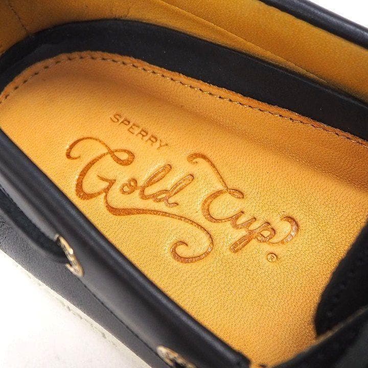 新品 スペリー トップサイダー レザー デッキシューズ ブラック 25.0cm