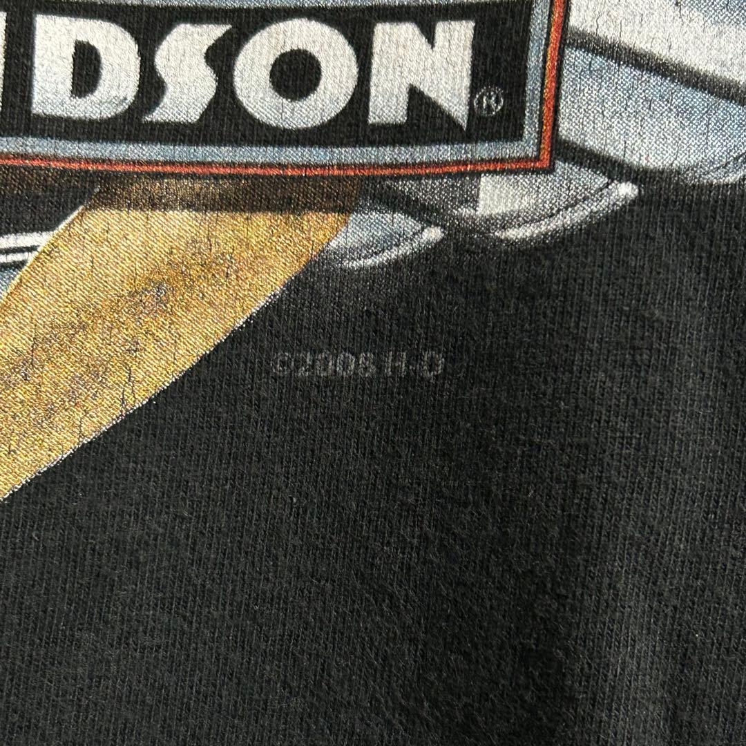 USA製 ハーレー tee ウイング モーターサイクル ブラック 08年 レア