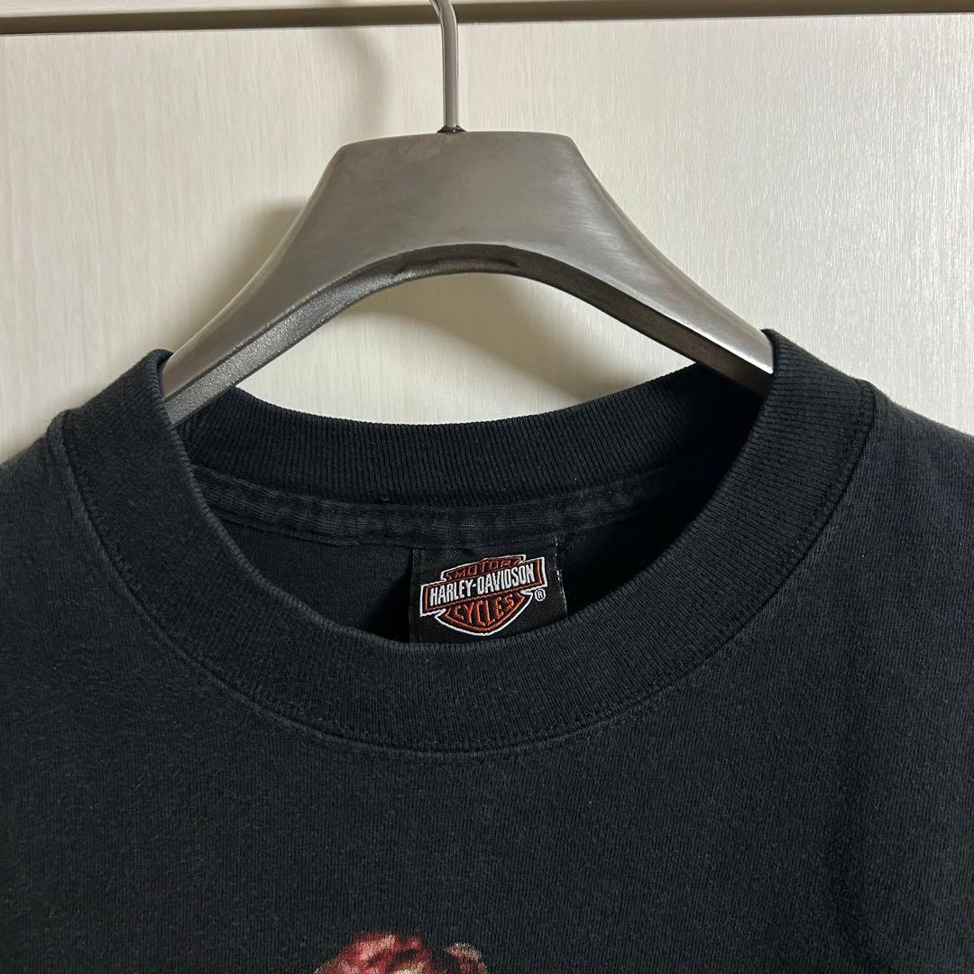USA製 ハーレー tee ウイング モーターサイクル ブラック 08年 レア