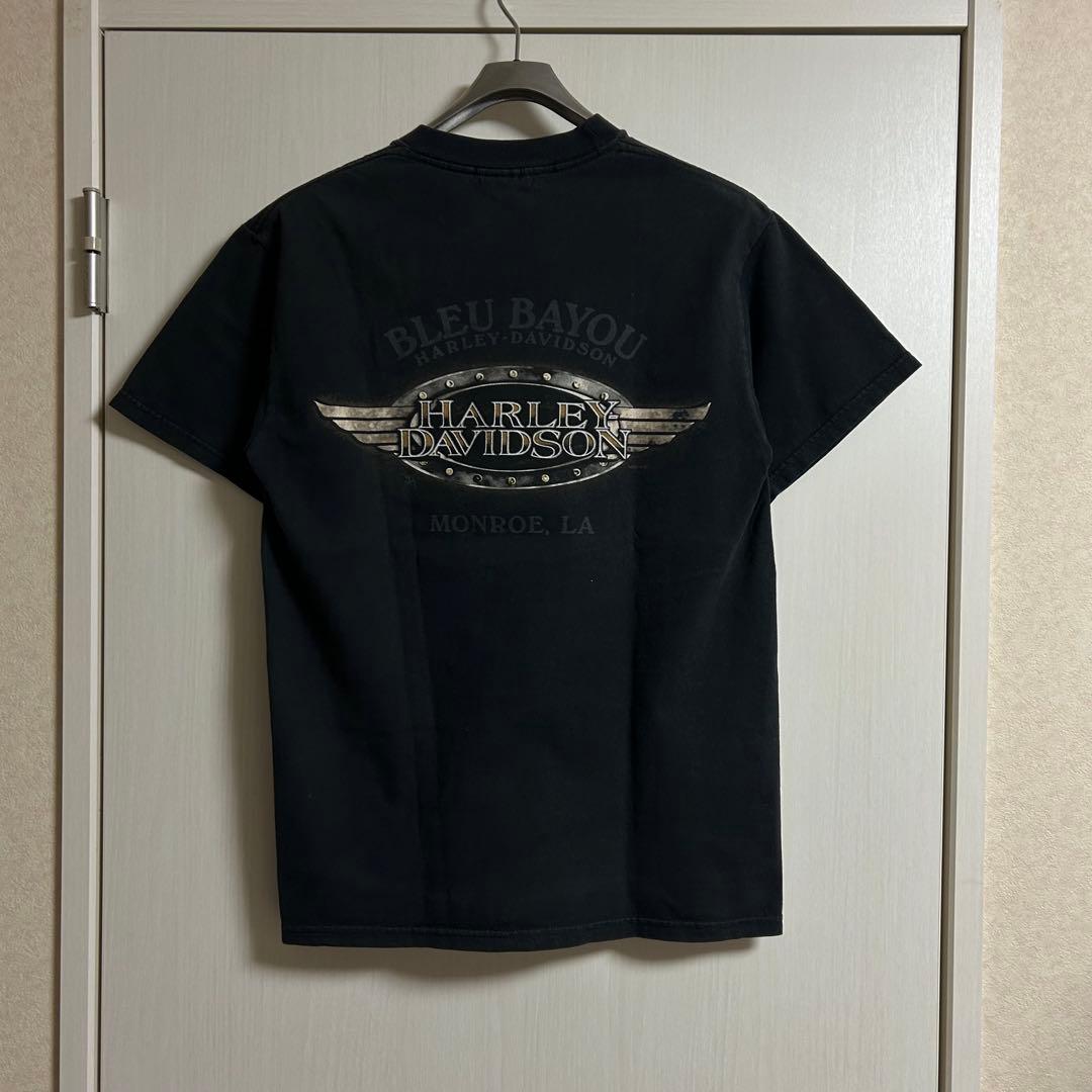 USA製 ハーレー tee ウイング モーターサイクル ブラック 08年 レア