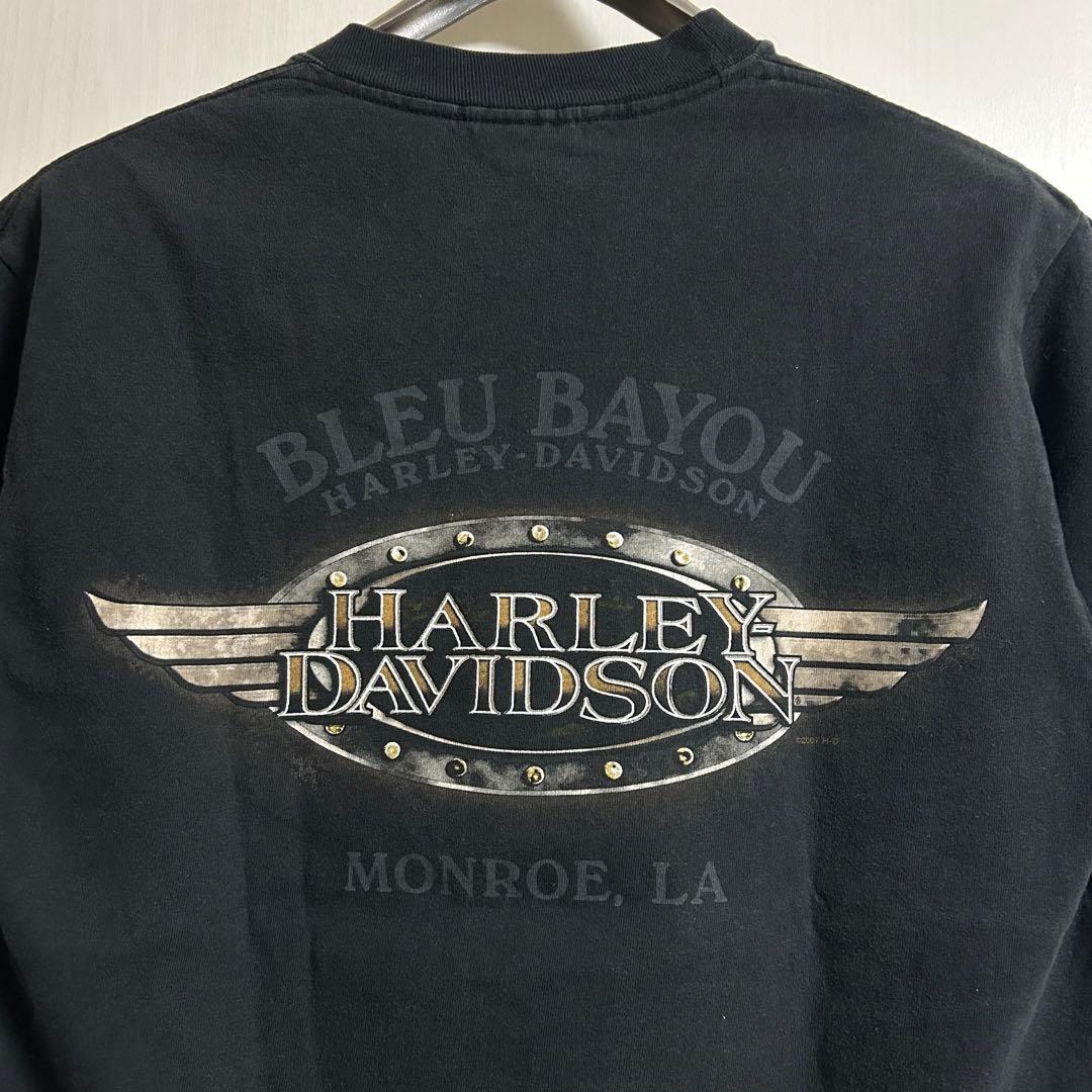 USA製 ハーレー tee ウイング モーターサイクル ブラック 08年 レア