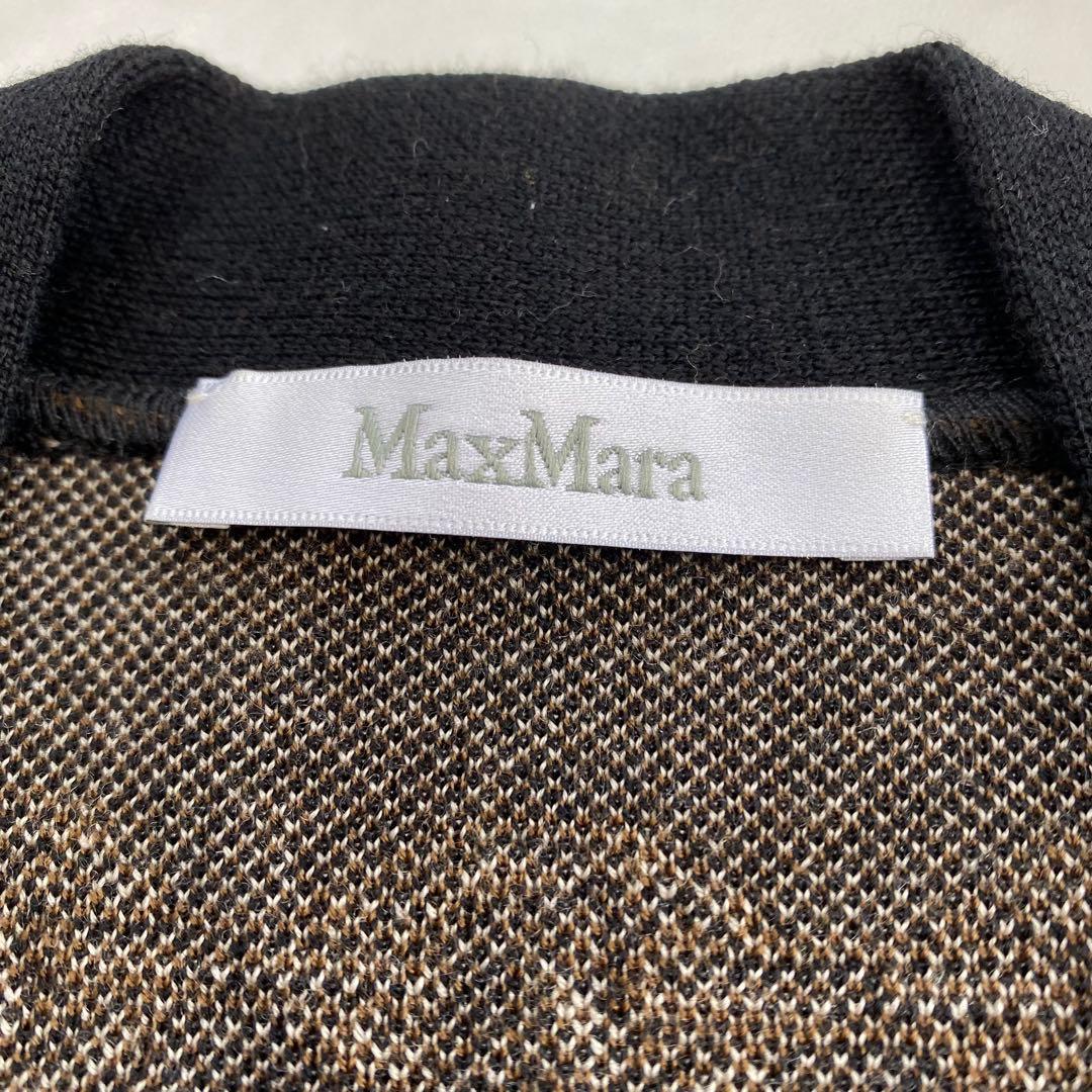 美品★MaxMara マックスマーラ ロングカーディガン チェーン柄 黒 S