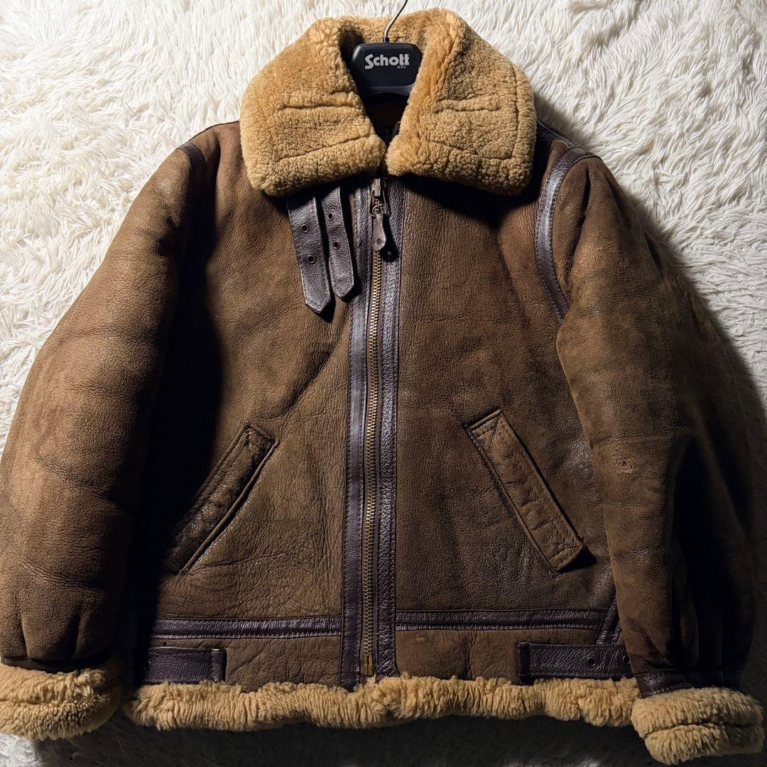シ*ラ様 【米国製】schott フライトジャケット　B-3 羊革　ムートン　ボ
