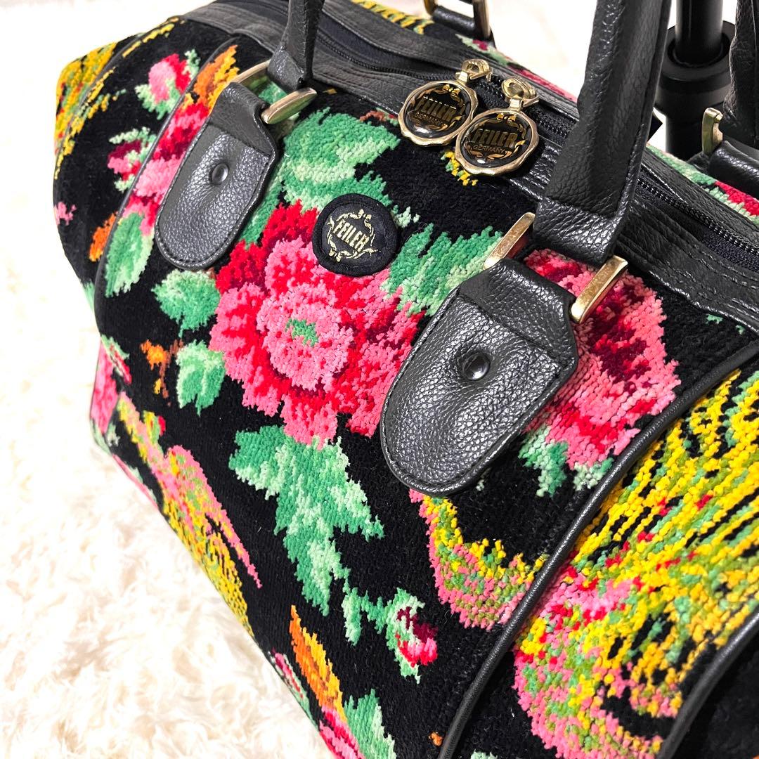 【美品】FEILER フェイラー　ボストンバッグ　旅行　温泉　シュニール織　希少