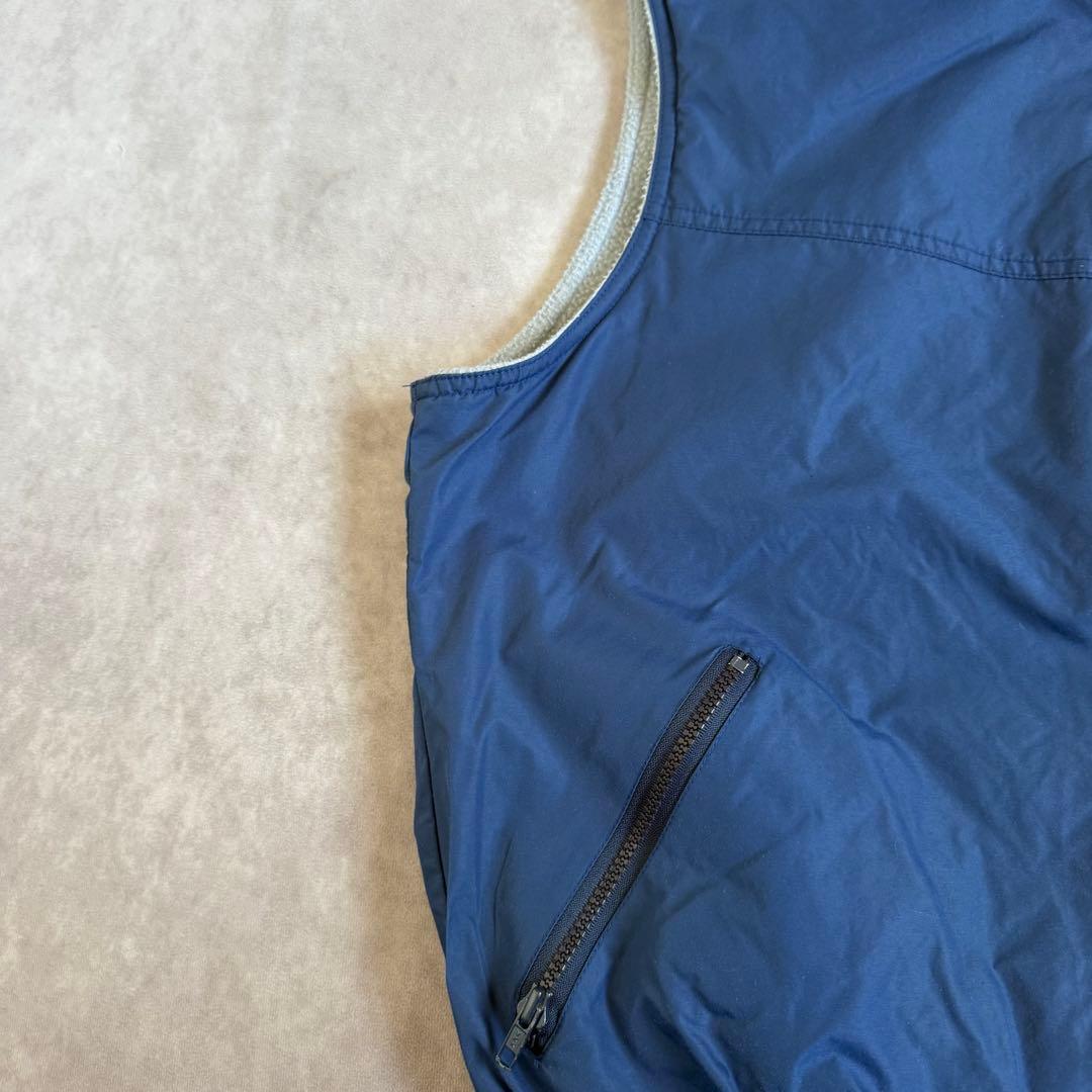 90s パタゴニア シェルドシンチラベスト USA製 XL ブルー 企業ロゴ