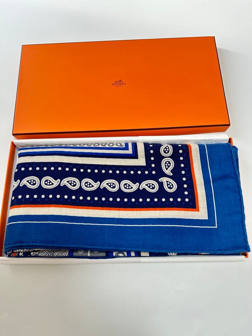 【HERMÈS】エルメスカシシル 140《高官の鞍 バンダナ》カシミヤシルク