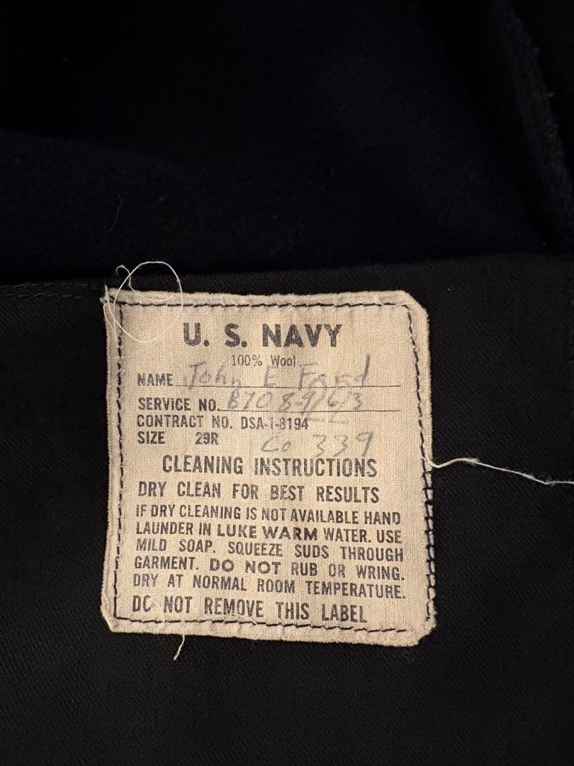 60s us navy ウールセーラーパンツ 29R 米軍実物 ヴィンテージ