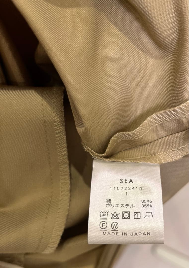 SEA チノ プリーツ スワンスカート ベージュ 1