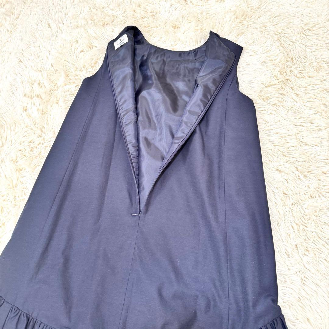 LANVIN ランバンオンブルー パールビジュー フリルワンピース 38
