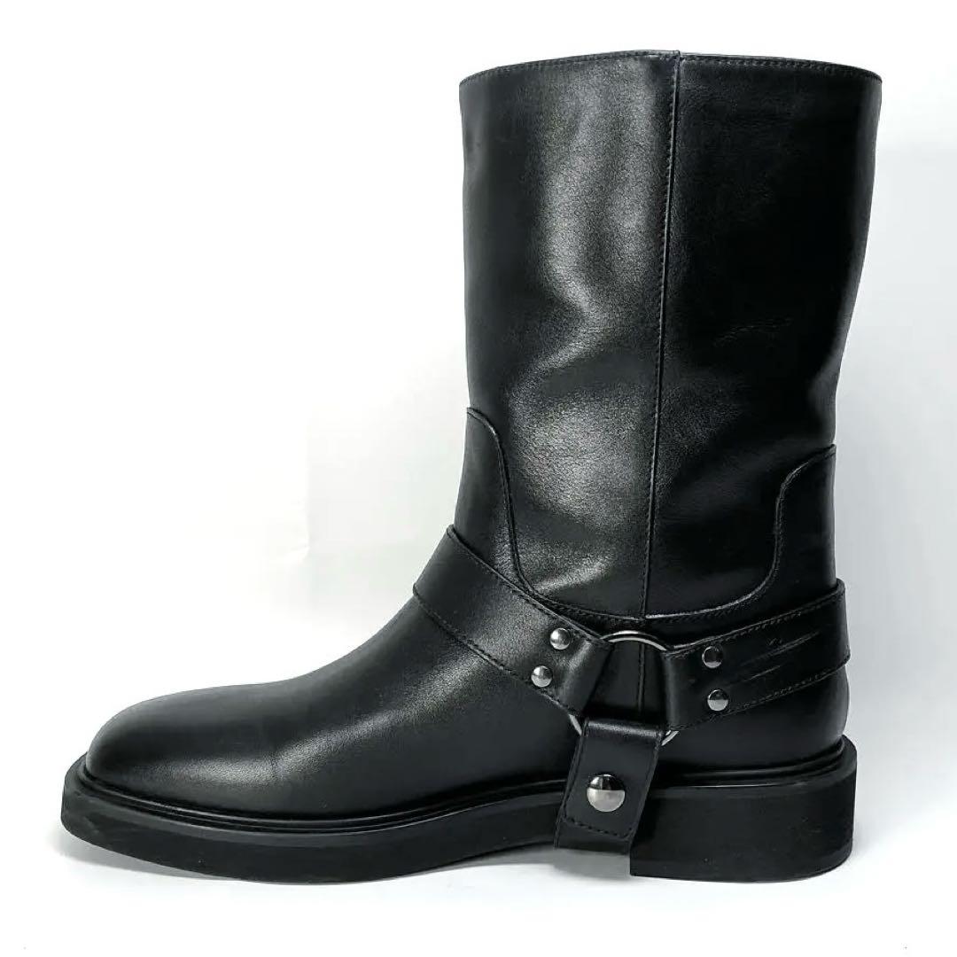 VALENTINO 　アンクルブーツ　Vロゴ　シグネチャー　レザー　25.5cm