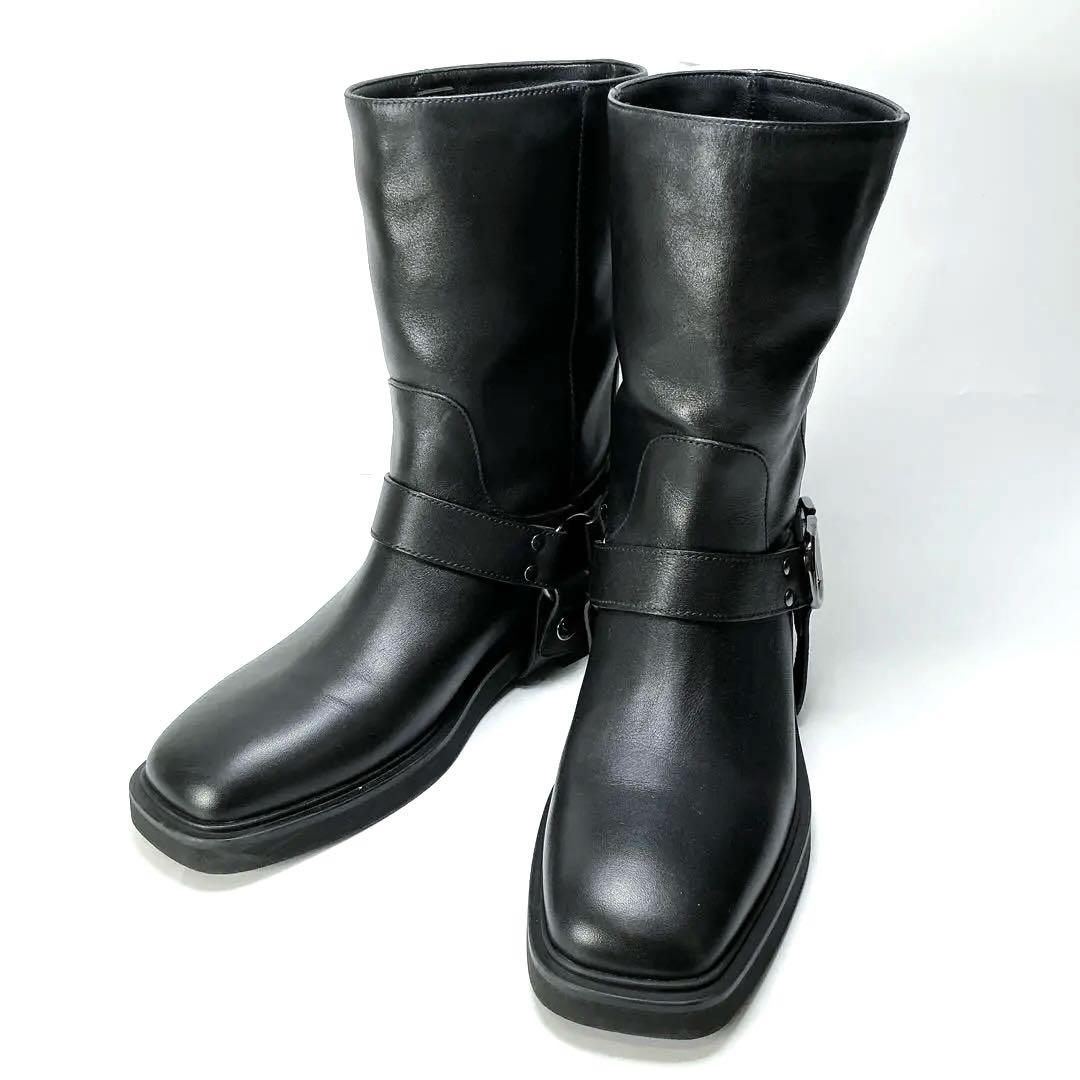 VALENTINO 　アンクルブーツ　Vロゴ　シグネチャー　レザー　25.5cm