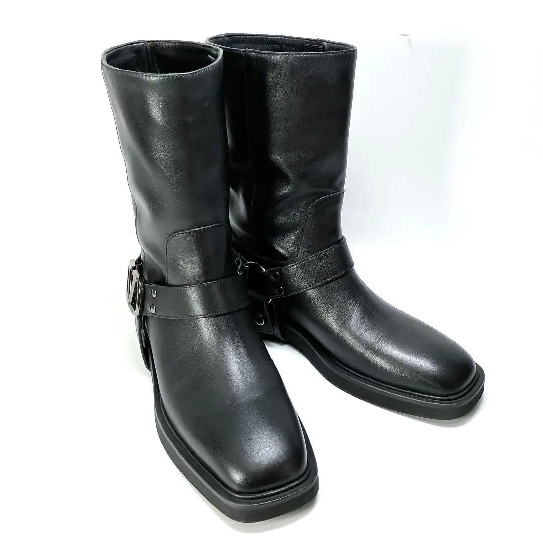 VALENTINO 　アンクルブーツ　Vロゴ　シグネチャー　レザー　25.5cm