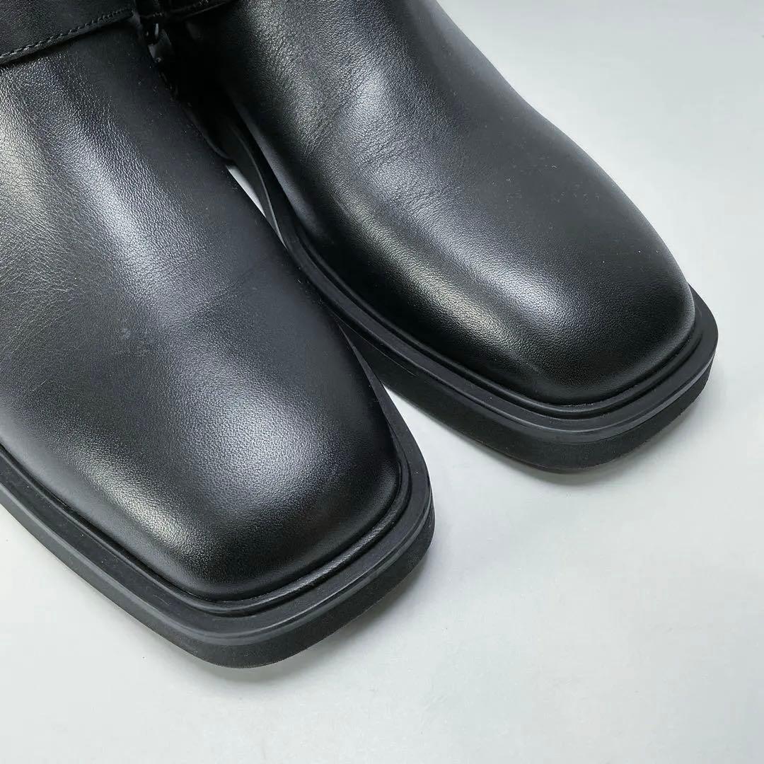 VALENTINO 　アンクルブーツ　Vロゴ　シグネチャー　レザー　25.5cm