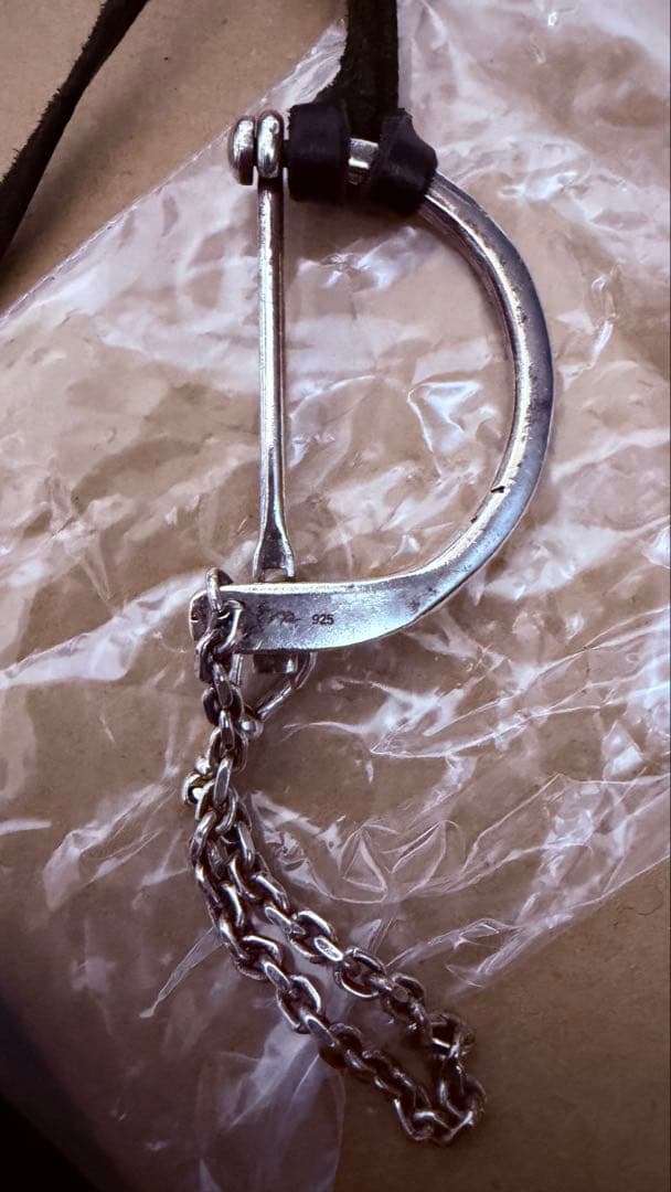 アクセサリー D-Clasp Key Ring with GUIDI Leather Code