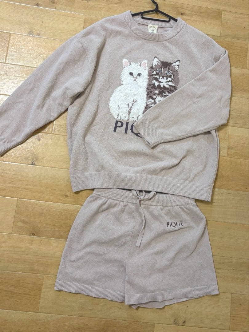 PIQUE 猫イラスト ルームウェアセット