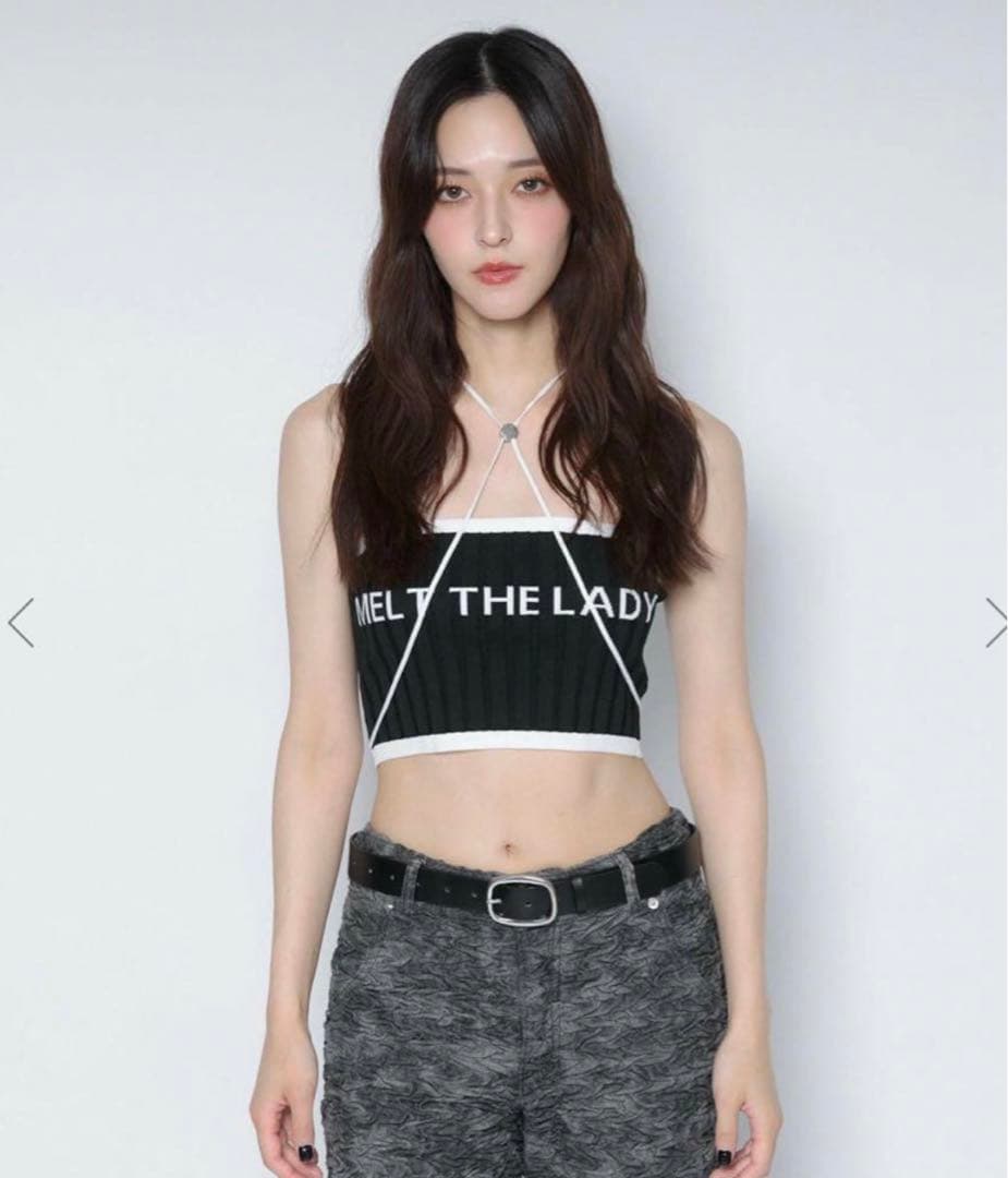 トップス meltthelady logo cross camisole