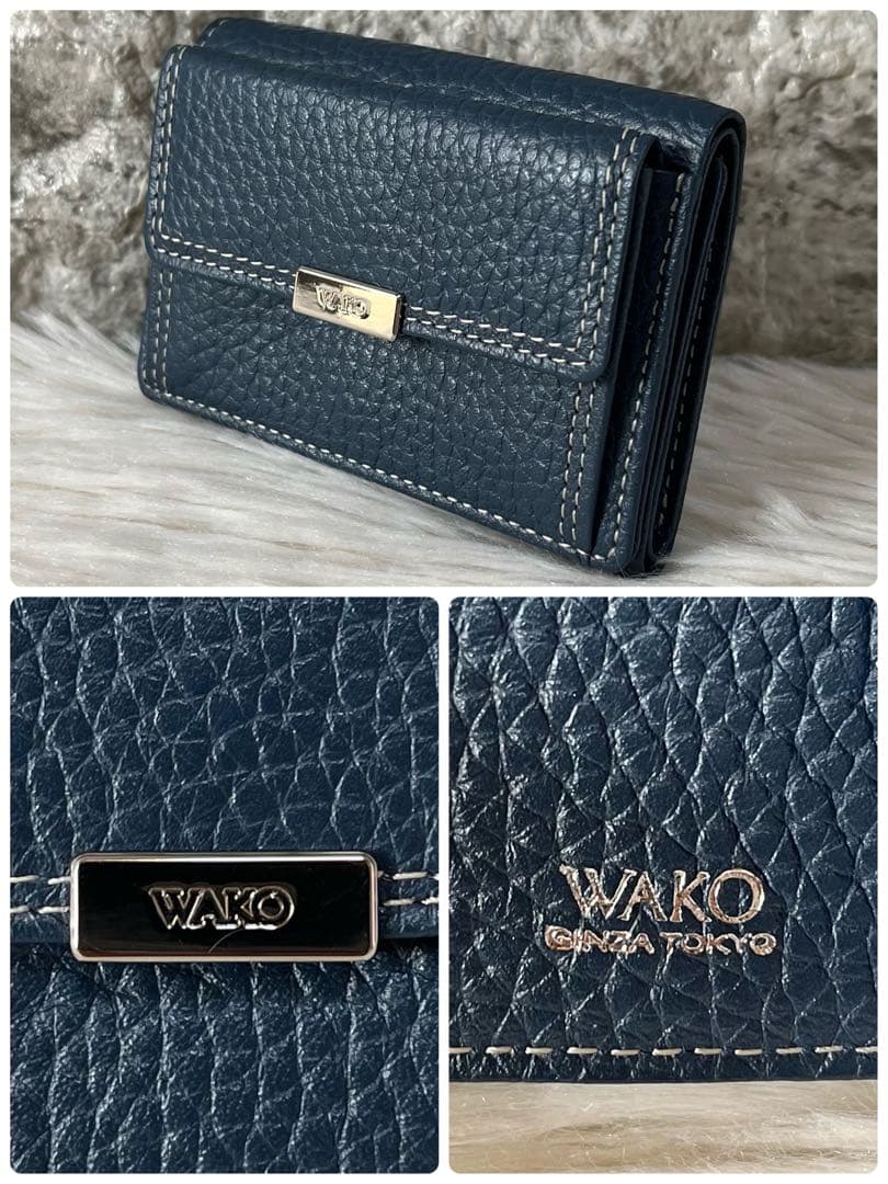 【美品】WAKO 銀座和光　レザー　三つ折り財布　ミニ財布