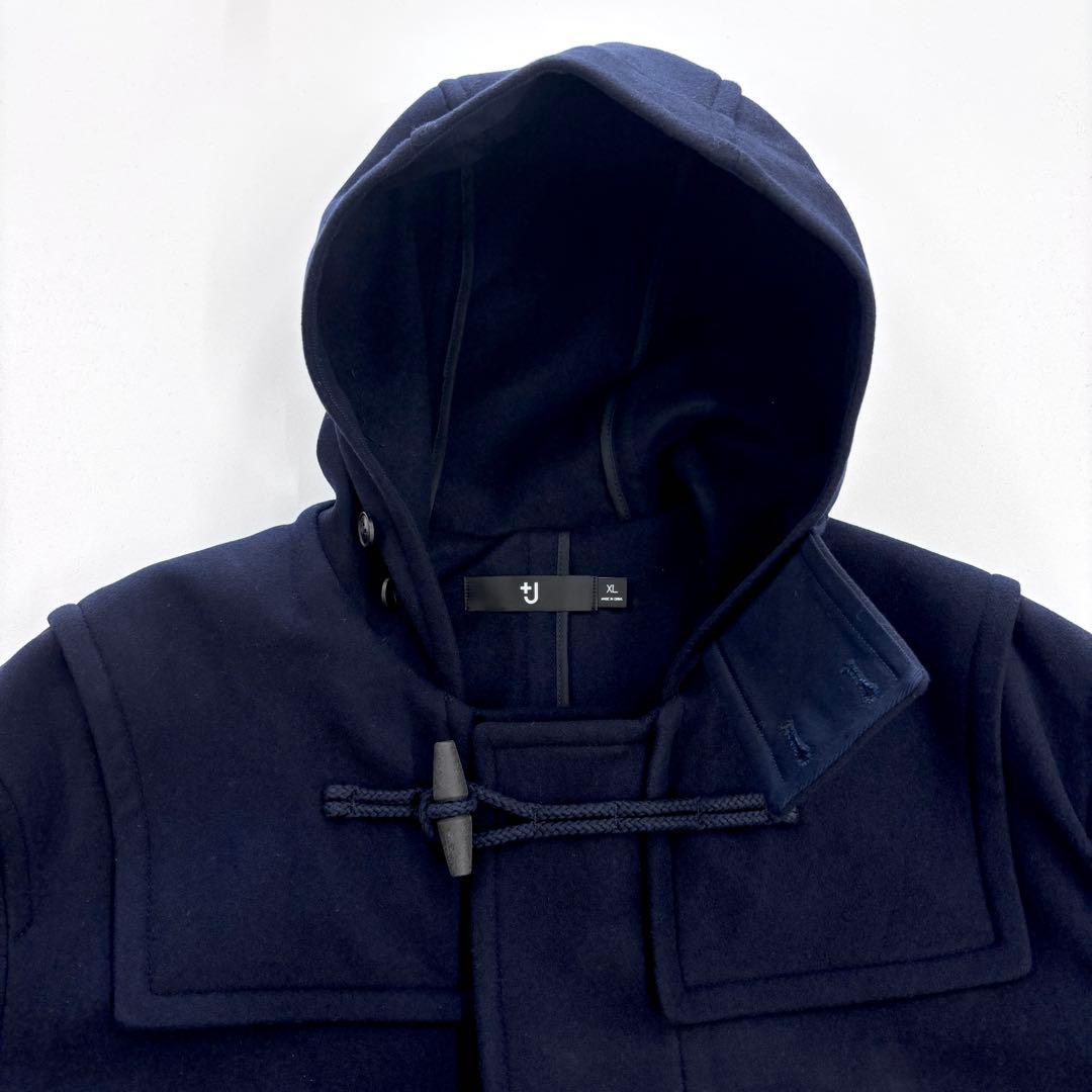 【新品】 ユニクロ +J ウール ダッフルコート オーバーサイズ ネイビー XL