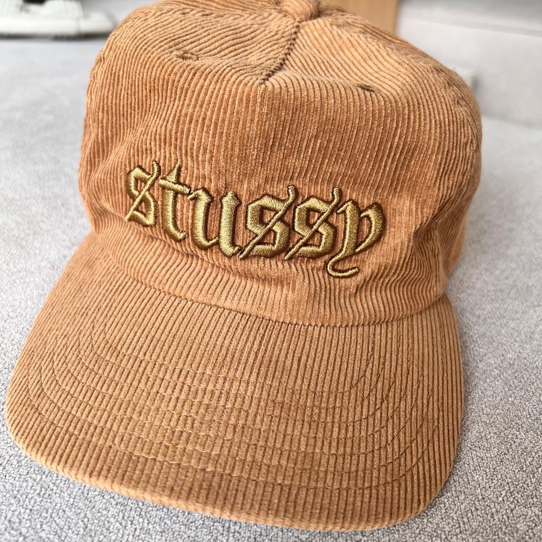 【極美品】24SS STUSSY コーデュロイ キャップ キャメル 刺繍ロゴ