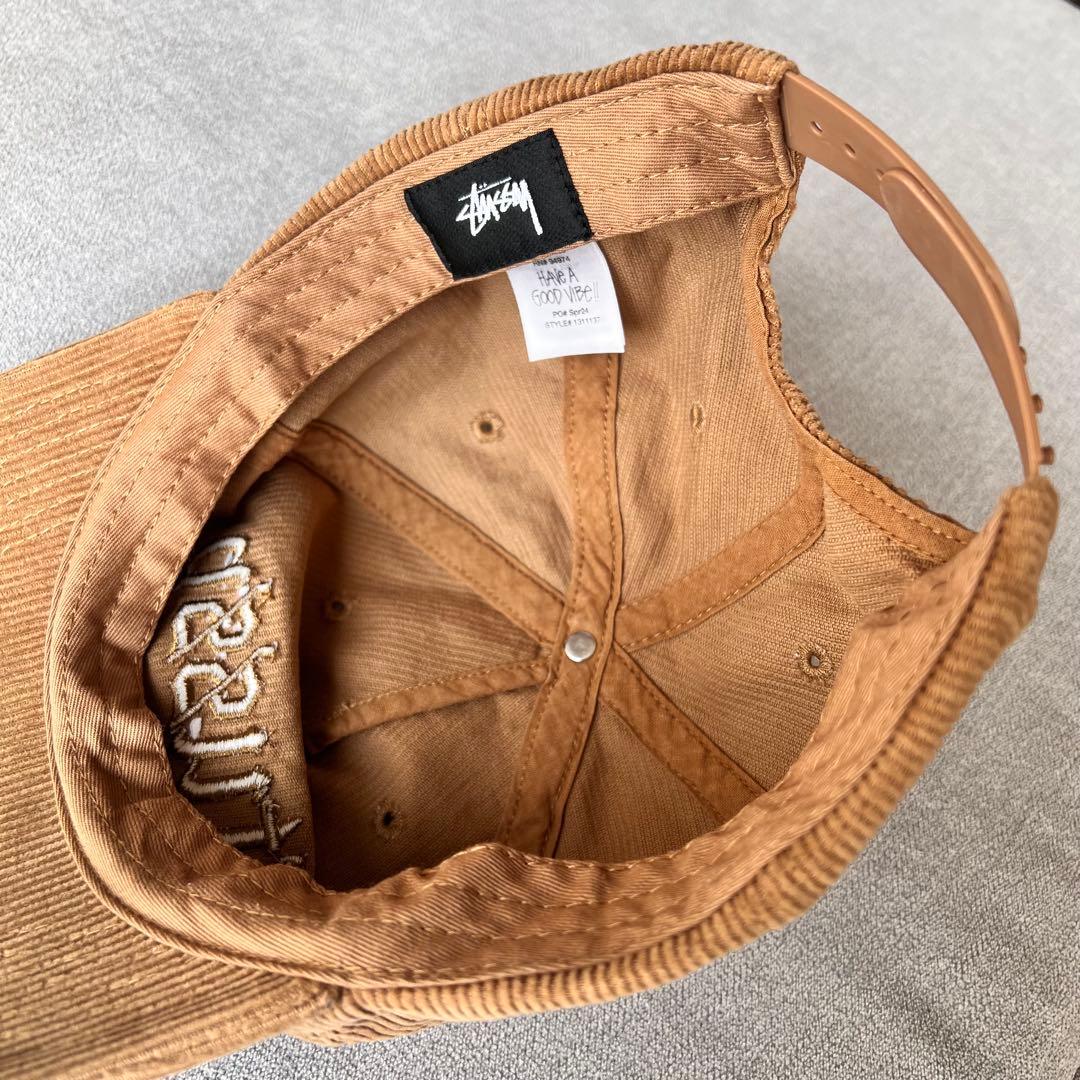 【極美品】24SS STUSSY コーデュロイ キャップ キャメル 刺繍ロゴ