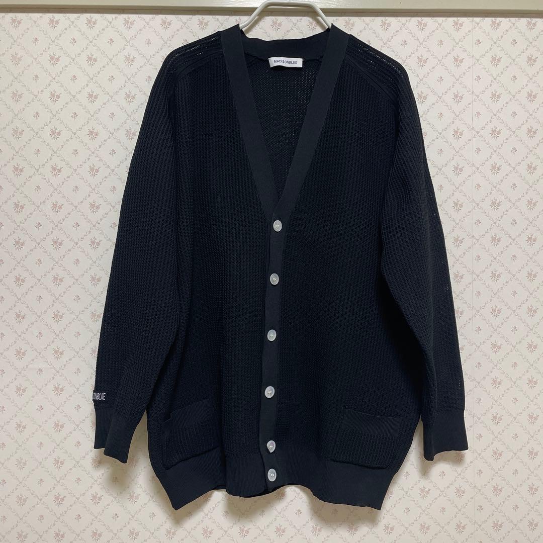 新品未使用madisonblue メッシュビッグニットカーディガンブラックXS