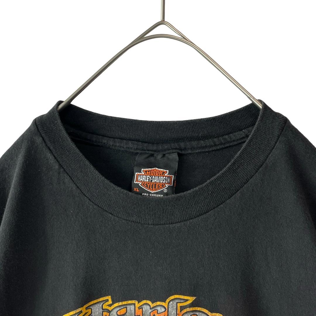 90s USA製 ハーレーダビッドソン スカル Tシャツ フェードブラック XL