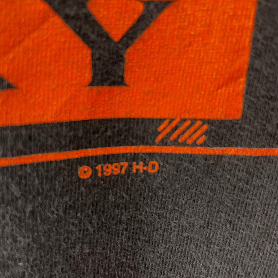 90s USA製 ハーレーダビッドソン スカル Tシャツ フェードブラック XL