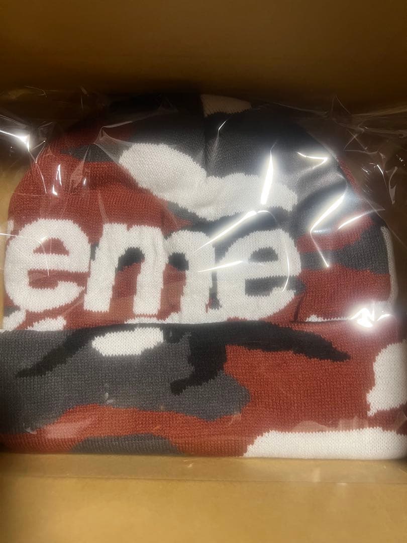 supreme Camo Big Logo Beanie ニット帽 ビーニー